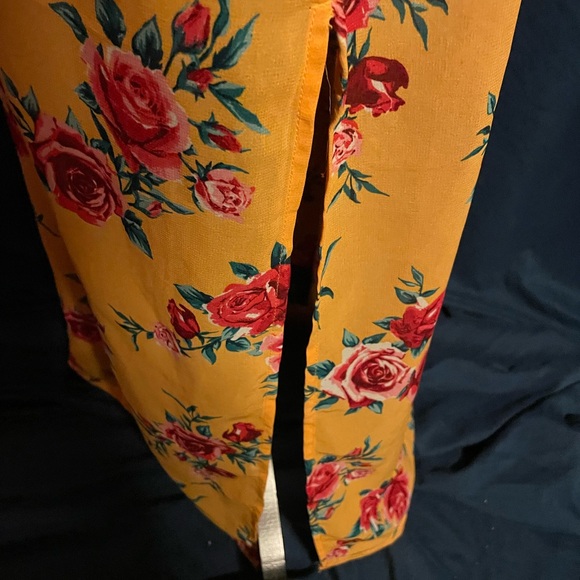 Divided by H&M mustard yellow floral maxi dress sz 12 - Picture 4 of 9